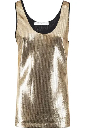Serafini Tops, Dames, Geel, S, Polyester, Chique Top