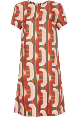 La DoubleJ Kleedjes, Dames, Veelkleurig, S, Mini Swing Jurk