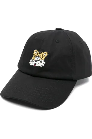 Kenzo Accessoires, Heren, Zwart, ONE Size, Katoen, Geborduurde Katoenen Pet