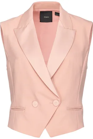Pinko Jassen, Dames, Roze, M, Satijn, Kort satijnen vest