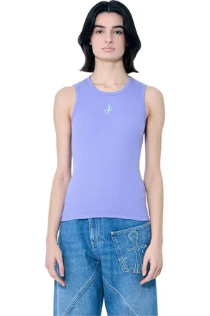 J.W.Anderson Tops, Dames, Paars, XS, Katoen, Anchor Logo Tank Top