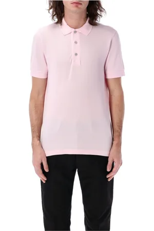 Tom Ford Tops, Heren, Roze, M, Katoen, Roze Quartz Polo Shirt Stijlvol Design