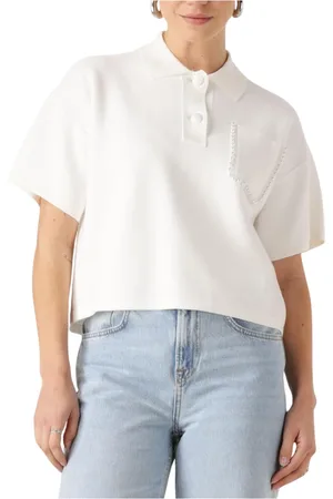 Liu Jo Tops, Dames, Wit, M, Polyester, Witte Polo Shirt voor Vrouwen