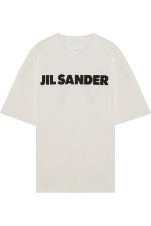Jil Sander Tops, Heren, Wit, M, Katoen, T-shirt met korte mouwen en ronde hals