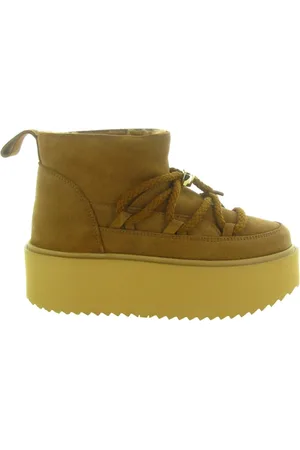 INUIKII Schoenen, Dames, Bruin, 40 EU, Leer, Platform Winterlaarzen