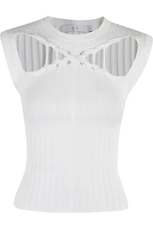 IRO Tops, Dames, Wit, M, Polyester, Witte Mouwloze Gekruiste Top