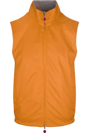 Kiton Jassen, Heren, Oranje, L, Polyester, Omkeerbaar Vest