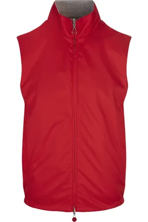 Kiton Jassen, Heren, Rood, L, Leer, Vest