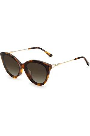 Jimmy Choo Accessoires, Dames, Bruin, ONE Size, Bruine metalen zonnebril