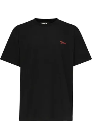 BARROW Tops, Dames, Zwart, L, Katoen, Zwarte Katoenen T-shirt met Logoprint