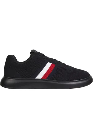 Tommy Hilfiger Schoenen, Heren, Zwart, 42 EU, Polyester, Lichtgewicht Cupsole Sneakers