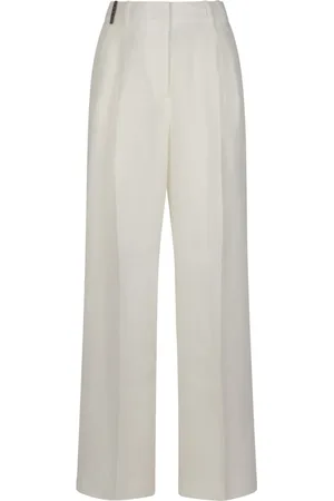 PESERICO SIGN Broeken, Dames, Wit, XS, Gabardine Broek