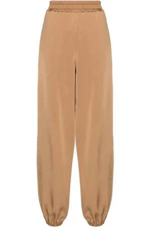 Jil Sander Broeken, Dames, Bruin, 2Xs, Wol, Joggingbroek met elastische tailleband