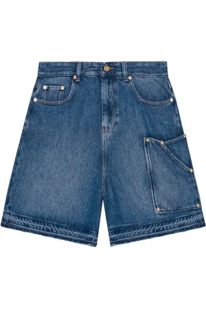 Ganni Korte broeken, Dames, Blauw, W28, Blauwe Zomer Bermuda