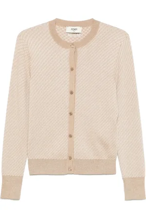 Fendi Truien, Dames, , S, Wol, Iconische Micro FF Jacquard Sweater