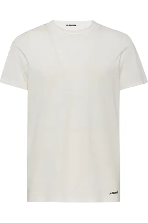 Jil Sander Tops, Heren, Wit, XS, Katoen, T-shirt met ronde hals