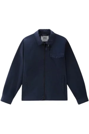 Woolrich Jassen, Heren, Blauw, L, Katoen, Spring Morning Shirt Jacket