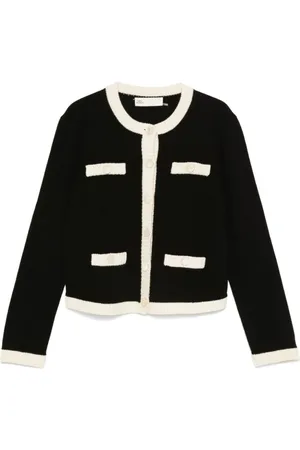 Tory Burch Truien, Dames, Zwart, L, Wol, Zwarte Trui Kendra Aw 24