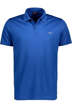 Paul & Shark Tops, Heren, Blauw, 2Xl, Katoen, Polo Shirt met Shark Badge