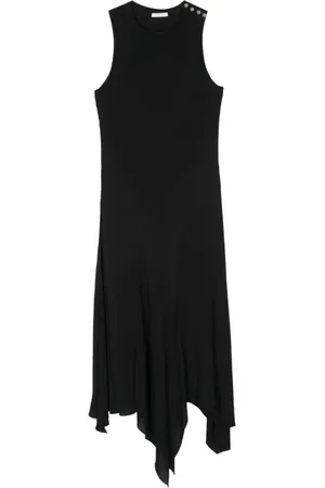 Patrizia Pepe Kleedjes, Dames, Zwart, M, Chique Asymmetrische Jurk