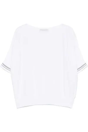 D.EXTERIOR Tops, Dames, Wit, S, Katoen, Bianco T-shirt Casual Fit Katoenmix