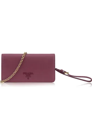 Prada Accessoires, Dames, Rood, ONE Size, Leer, Leren Schoudertas