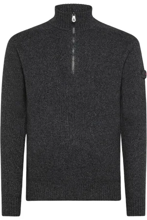 Peuterey Truien, Heren, Grijs, M, Wol, Braille 01 High Neck Wool Jumper