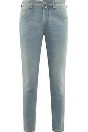 Jacob Cohen Jeans, Heren, Blauw, W32, Slim Cropped Carrot Pants