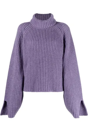 Khaite Truien, Dames, Paars, M, Kasjmier, Amethyst Cashmere Roll-Neck Trui