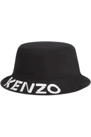 Kenzo Accessoires, Heren, Zwart, M, Katoen, Logo Katoenen Hoed