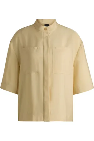 HUGO BOSS Blouses & Shirts, Dames, Geel, L, Short-sleeve Balisia Shirt