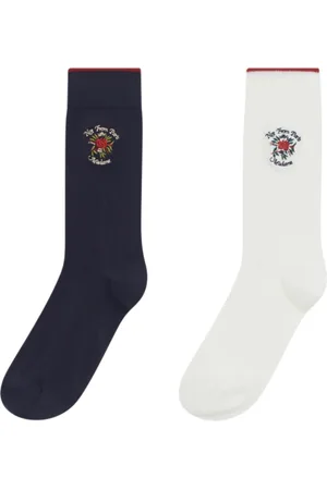Drôle de Monsieur Ondergoed, unisex, Veelkleurig, ONE Size, Katoen, Geborduurde Bloem Slogan Sokken