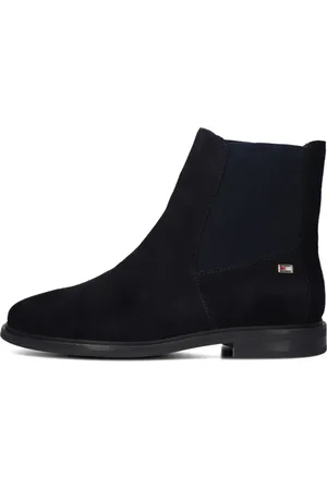 Tommy Hilfiger Schoenen, Dames, Blauw, 36 EU, Leer, Navy Suede Chelsea Boots