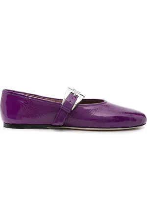 PARIS TEXAS Schoenen, Dames, Paars, 36 EU, Leer, Paarse leren ballerina`s met gesp