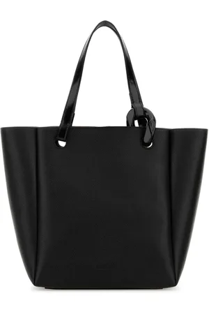 J.W.Anderson Tassen, Dames, Zwart, ONE Size, Leer, Stijlvolle zwarte leren shopper