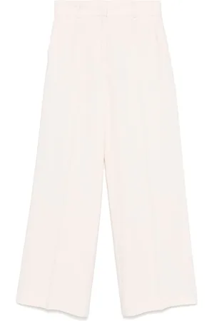 Msgm Broeken, Dames, Wit, M, Witte Broek met Verborgen Sluiting