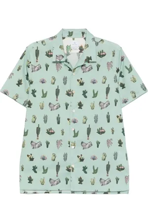 Paul Smith Overhemden, Heren, Groen, L, Groen korte mouwen overhemd
