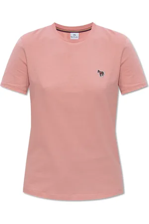 Paul Smith Tops, Dames, Roze, S, Katoen, Logo T-Shirt