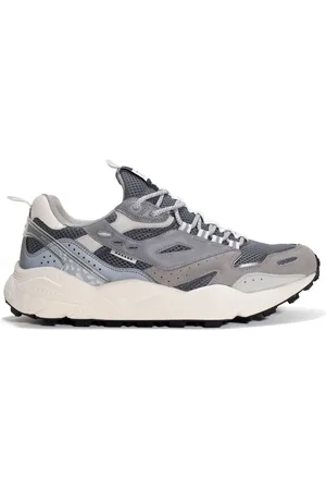 RUN OF Schoenen, Heren, Grijs, 43 EU, Leer, Hunter Sneakers