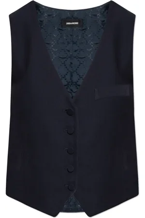 Zadig & Voltaire Jassen, Dames, Blauw, XS, Emaux Waistcoat