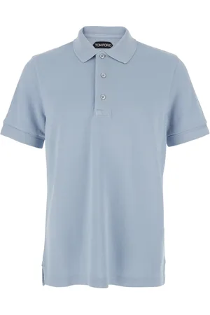 Tom Ford Tops, Heren, Blauw, L, Katoen, Sky Pique Polo