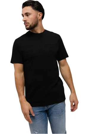 Emporio Armani Tops, Heren, Zwart, S, Katoen, Zwart Heren T-shirt Ronde Hals