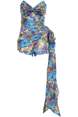 ZIMMERMANN Jumpsuits & Playsuits, Dames, Veelkleurig, S, Katoen, High Tide Wrap Playsuit