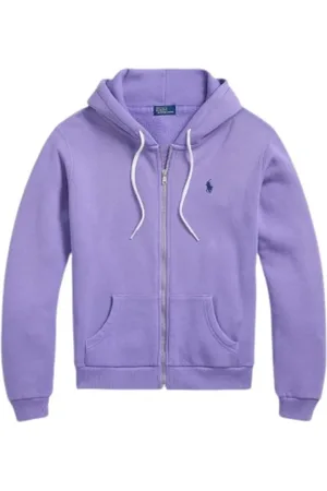 Ralph Lauren Sweatshirts & Hoodies, Dames, Paars, M, Katoen, Hooded Zip-Up Sweater
