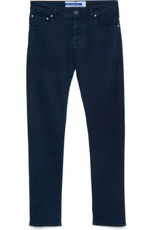 Jacob Cohen Broeken, Heren, Blauw, W36, Katoen, Slim Fit Broeken