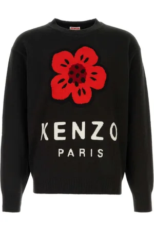 Kenzo Truien, Heren, Zwart, S, Wol, Boke Flower wollen trui