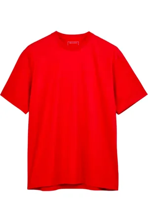 Y-3 Tops, Heren, Rood, M, Katoen, Graphic T-shirt met korte mouwen