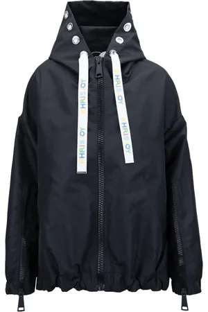 Khrisjoy Jassen, Dames, Zwart, S, Polyester, Zip Jas Waterdicht Winddicht met Capuchon