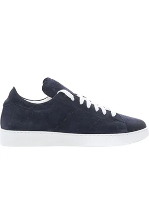 Kiton Schoenen, Heren, Blauw, 42 EU, Suède, Lage suède sneakers