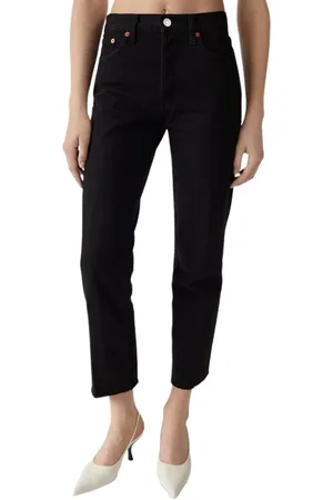 RE/DONE Jeans, Dames, Zwart, W24, Jeans High Rise Fornepipe
